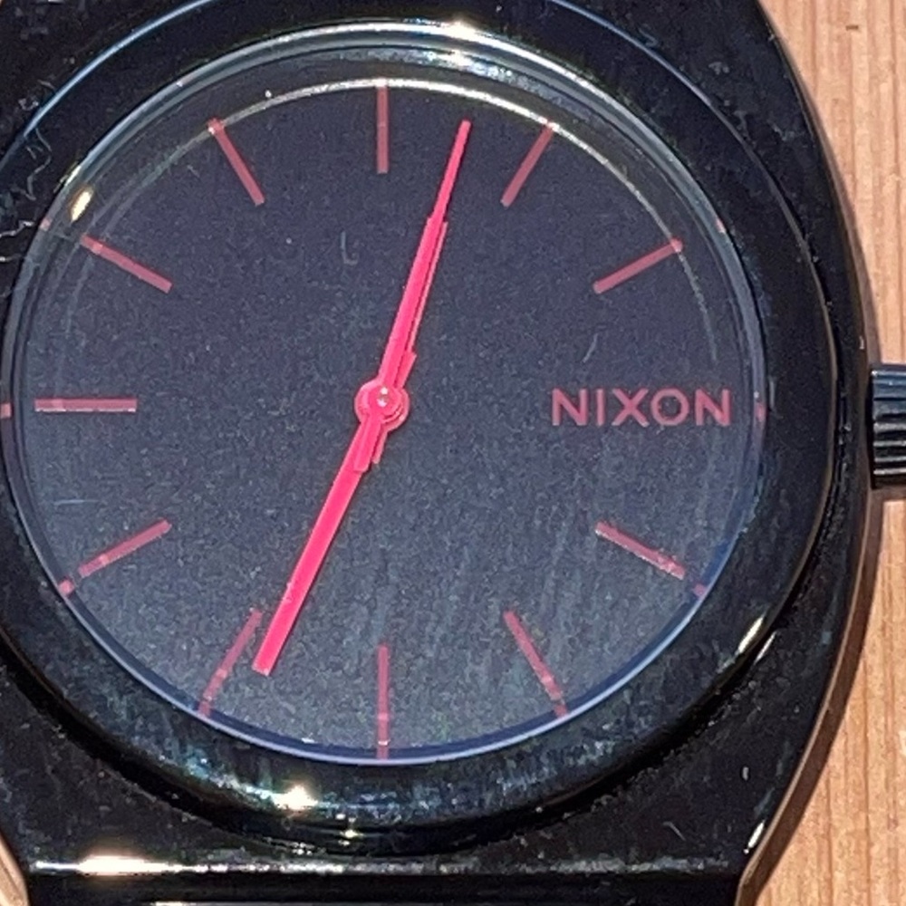 Nixon Time Teller‎ Black and Bright Pink Watch